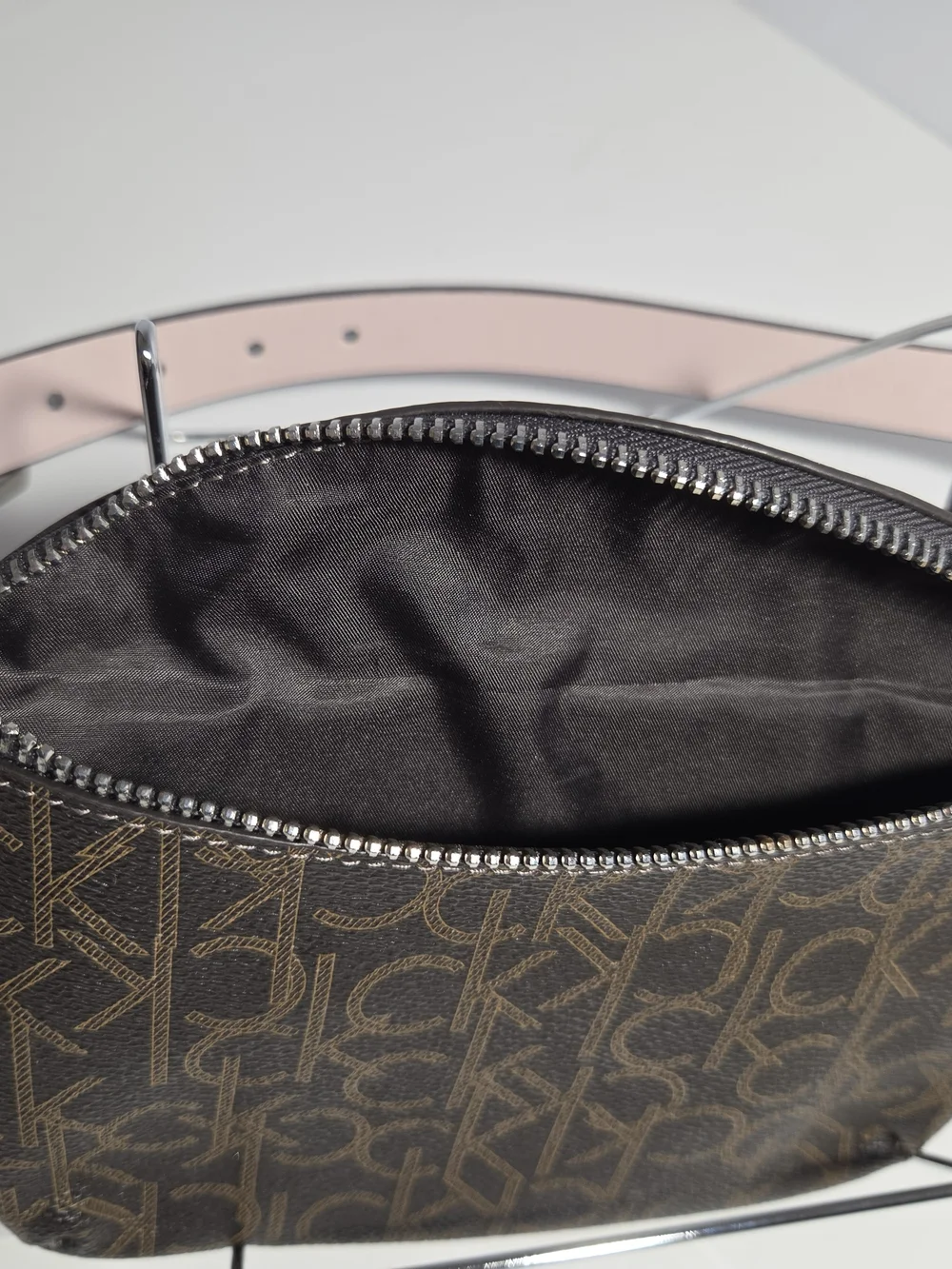 Calvin Klein Millie Belt Bag Fanny Pack Brown Signature CK Monogram Size S
